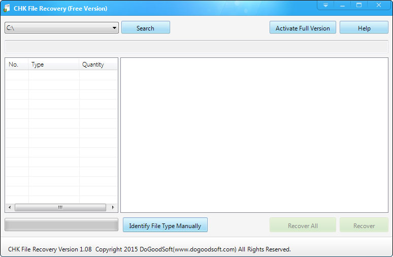 CHK File Recovery screenshot